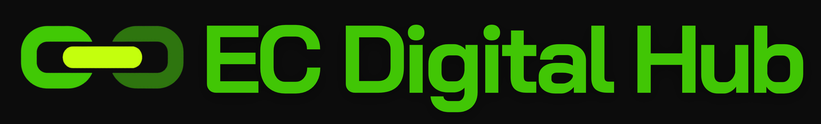 Logo of EC Digital Hub with green and black color scheme, featuring a stylized link symbol.